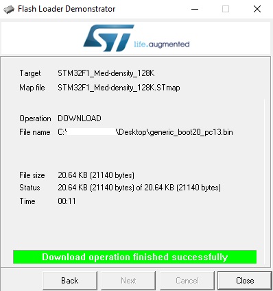 STM32 Flash Loader Demonstrator 5