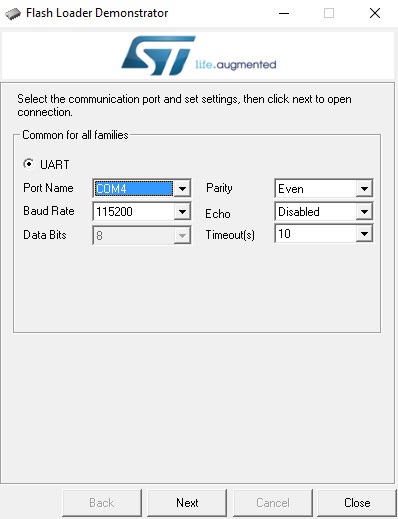 STM32 Flash Loader Demonstrator