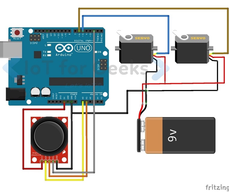 Interfacing Servo And Joystick with Arduino